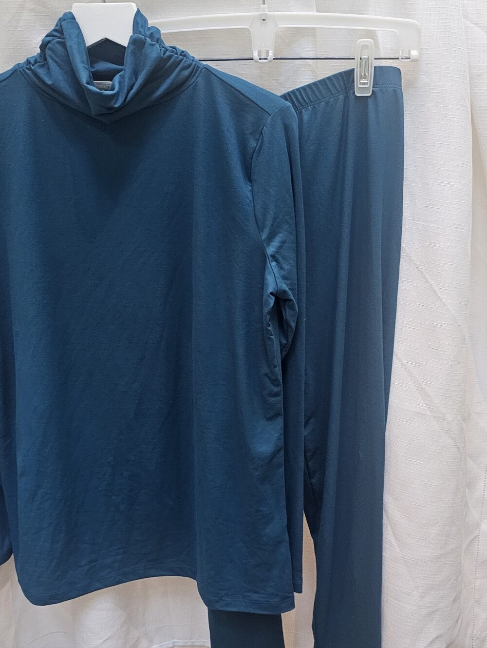 Zenana Teal Blue 2-Piece Turtleneck Top & Pants Set 1X NWOT